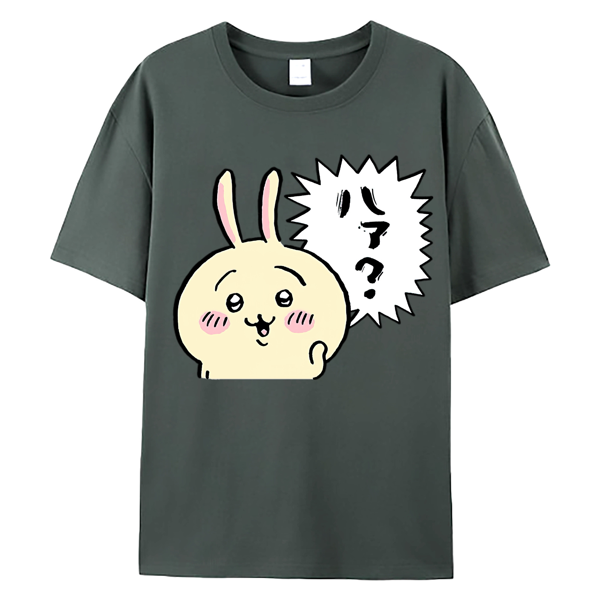 （画像用） ちいかわ うさぎ Chii-kawa usagi 綿100％ メンズ半袖Tシャツ｜肌触りやわらか＆通気性